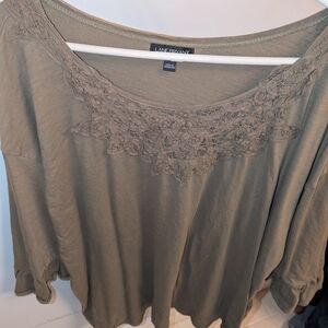 Lane Bryant Women's Olive Green Blouse